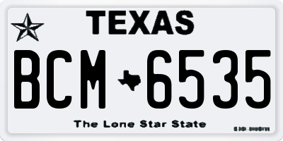 TX license plate BCM6535