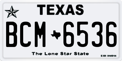 TX license plate BCM6536