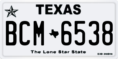 TX license plate BCM6538