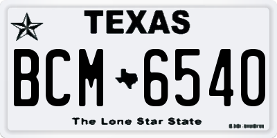 TX license plate BCM6540