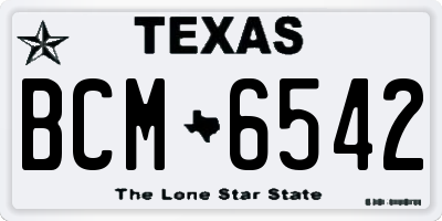 TX license plate BCM6542