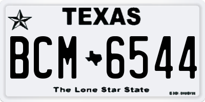 TX license plate BCM6544
