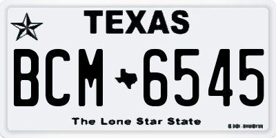 TX license plate BCM6545