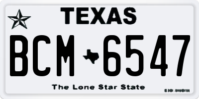 TX license plate BCM6547