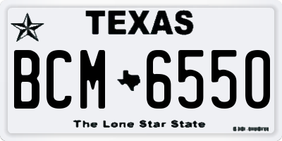 TX license plate BCM6550