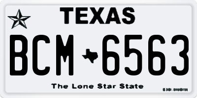 TX license plate BCM6563