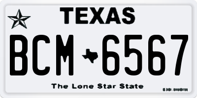 TX license plate BCM6567