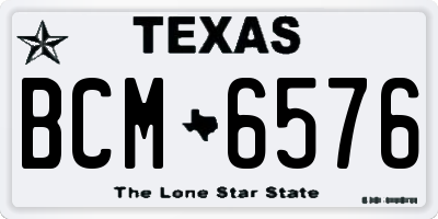 TX license plate BCM6576