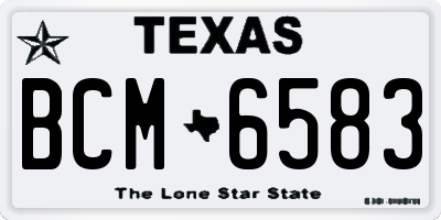 TX license plate BCM6583