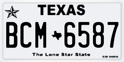 TX license plate BCM6587