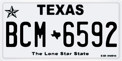 TX license plate BCM6592
