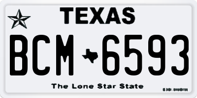 TX license plate BCM6593