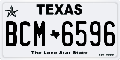 TX license plate BCM6596