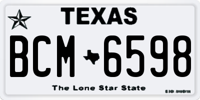TX license plate BCM6598