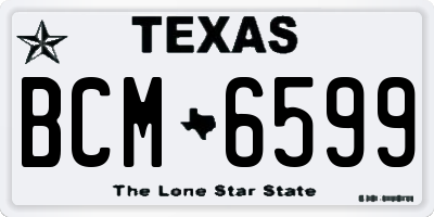 TX license plate BCM6599