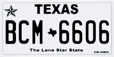 TX license plate BCM6606