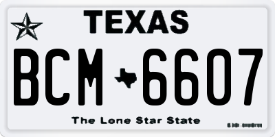TX license plate BCM6607