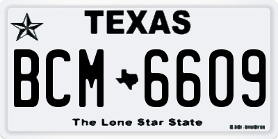 TX license plate BCM6609