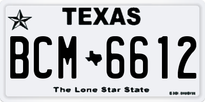TX license plate BCM6612