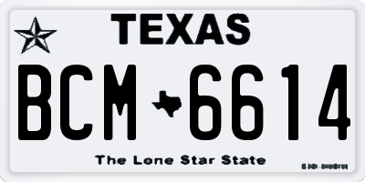 TX license plate BCM6614