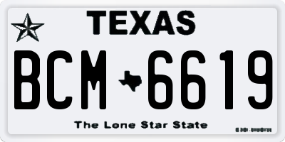 TX license plate BCM6619