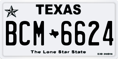 TX license plate BCM6624