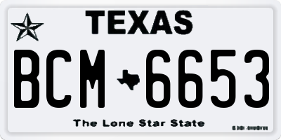 TX license plate BCM6653