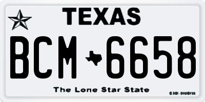 TX license plate BCM6658