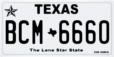 TX license plate BCM6660