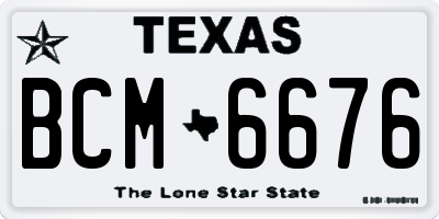 TX license plate BCM6676