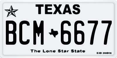TX license plate BCM6677