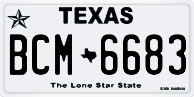 TX license plate BCM6683