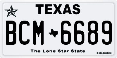 TX license plate BCM6689