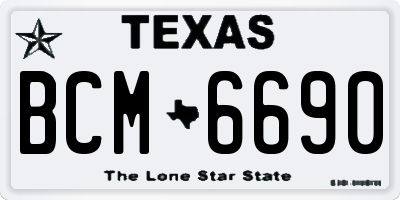 TX license plate BCM6690