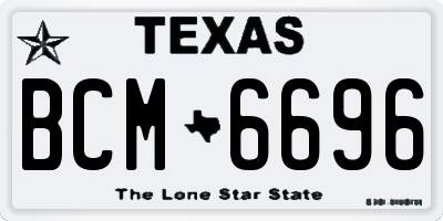TX license plate BCM6696