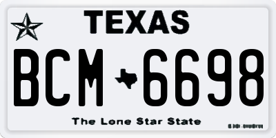 TX license plate BCM6698