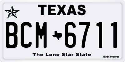 TX license plate BCM6711