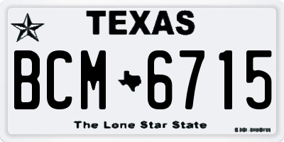TX license plate BCM6715