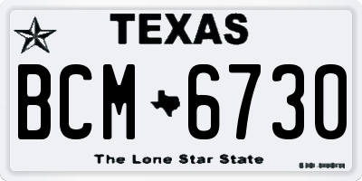 TX license plate BCM6730