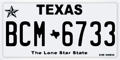 TX license plate BCM6733