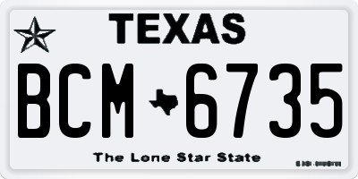 TX license plate BCM6735