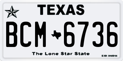 TX license plate BCM6736
