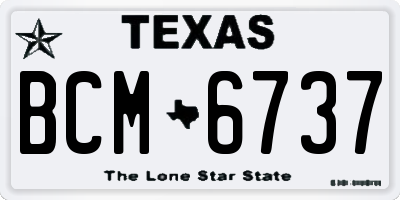 TX license plate BCM6737
