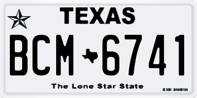 TX license plate BCM6741