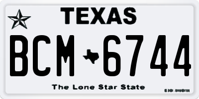TX license plate BCM6744