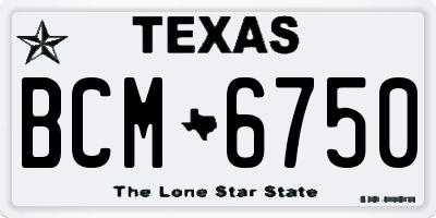 TX license plate BCM6750