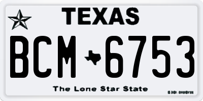 TX license plate BCM6753