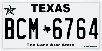 TX license plate BCM6764