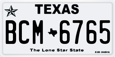 TX license plate BCM6765