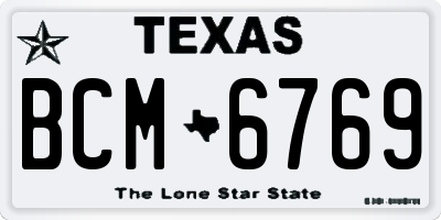 TX license plate BCM6769